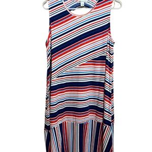 JohnPaulRichard Sheath Dress with Drop Waist and Asymmetrical Stripes